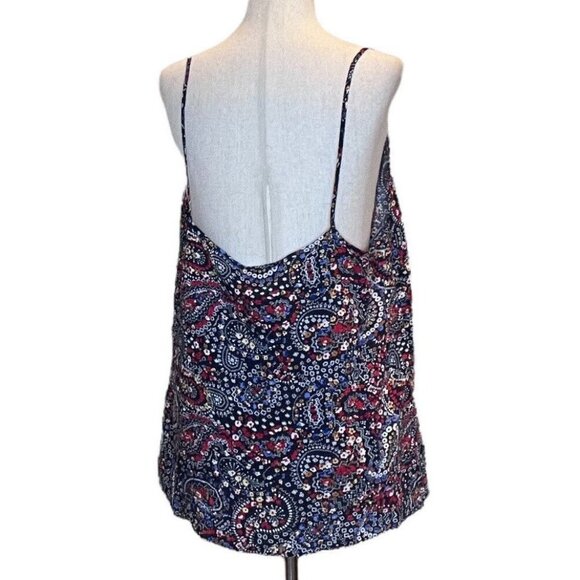 Papaya Womens Navy Multicolor Floral Pattern Lace Sleeveless Pullover Top SZ 18 - Picture 4 of 8